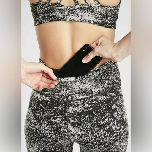 Athleta Elation Glades 7/8 Tight Flagstone Marbled Black High Waist - Picture 5 of 9